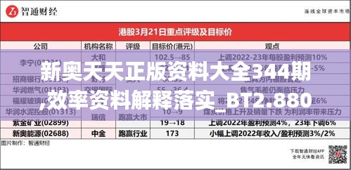 新奥天天正版资料大全344期,效率资料解释落实_BT2.880